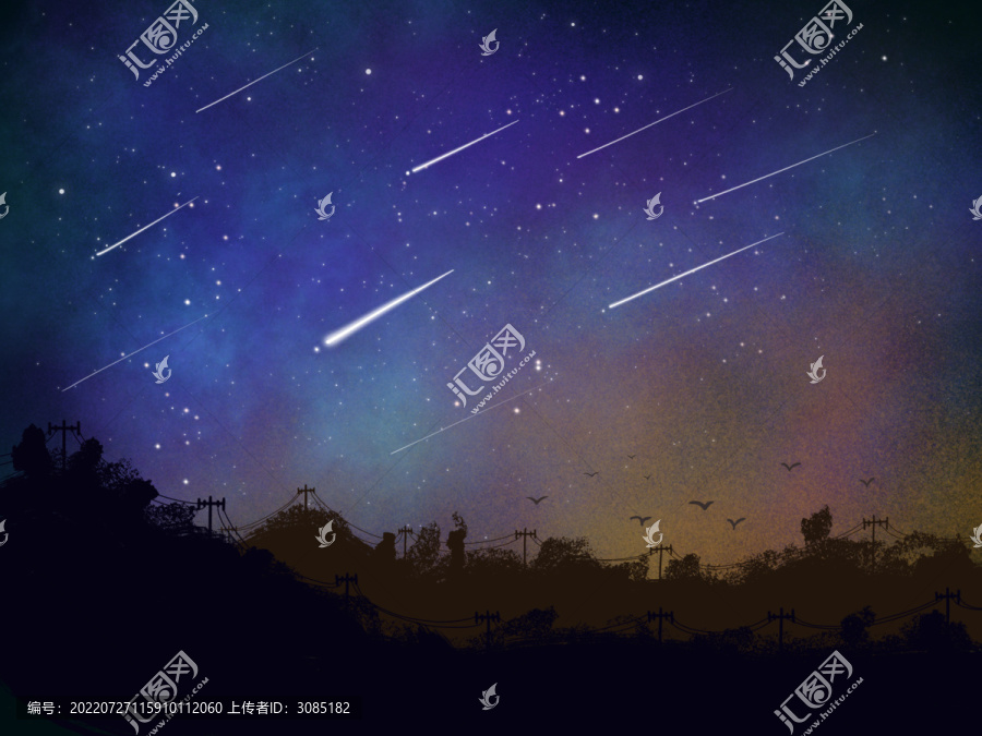 山间星空夜景壁纸手机壳图案