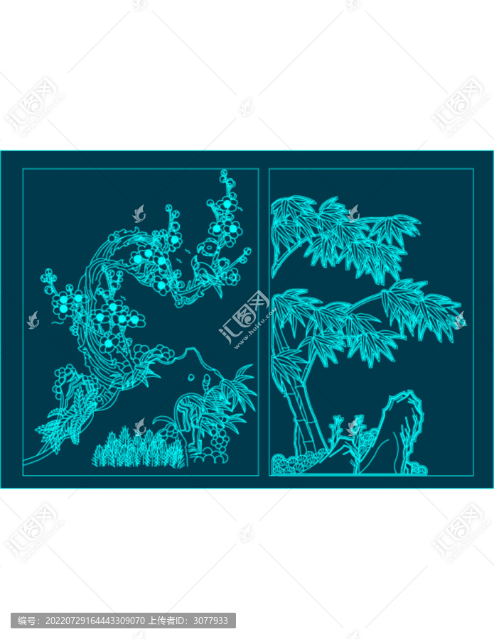 梅花竹石圖