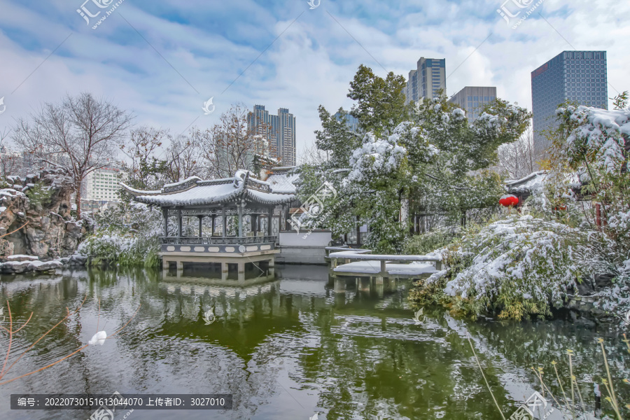 合肥包公园浮庄雪景