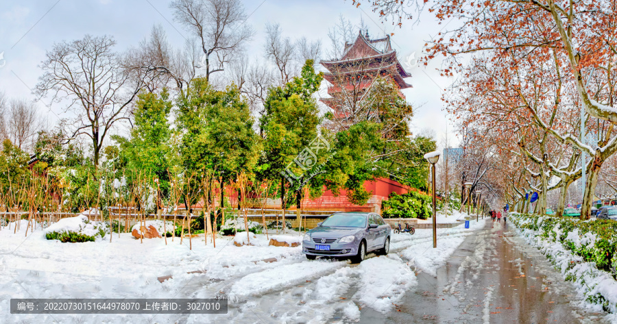 合肥包公园雪景全景图