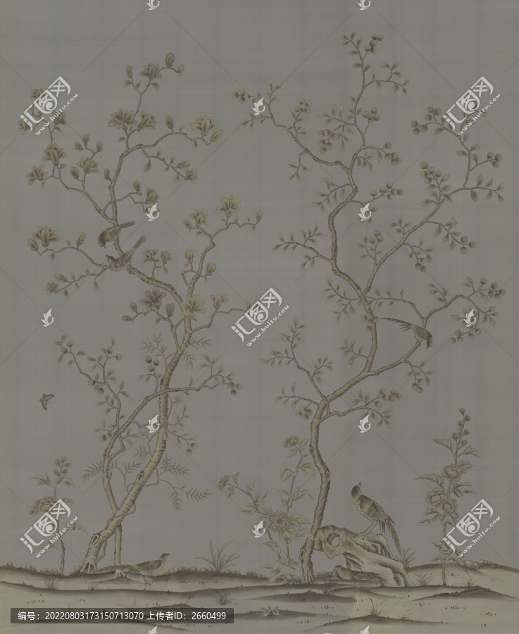 歐式花鳥背景墻