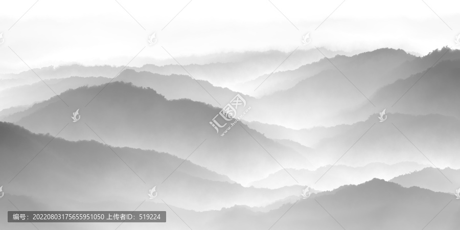 水墨山