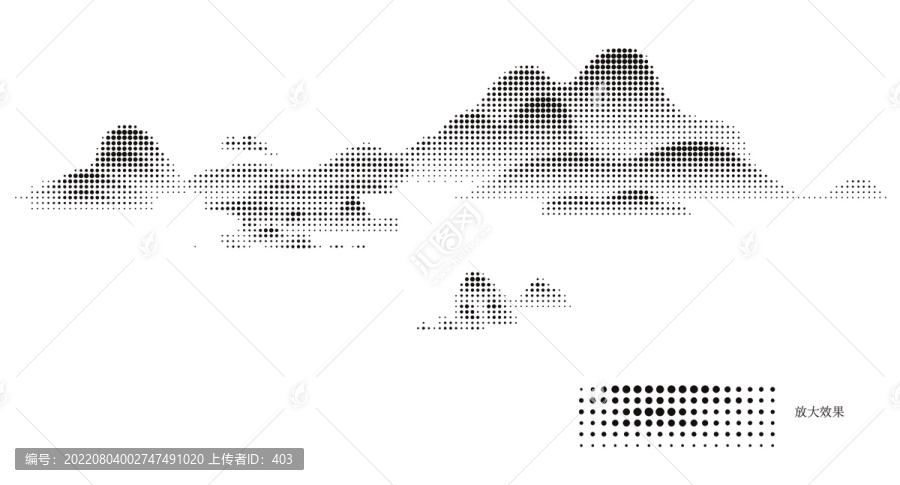 圆点激光艺术镂空山水画