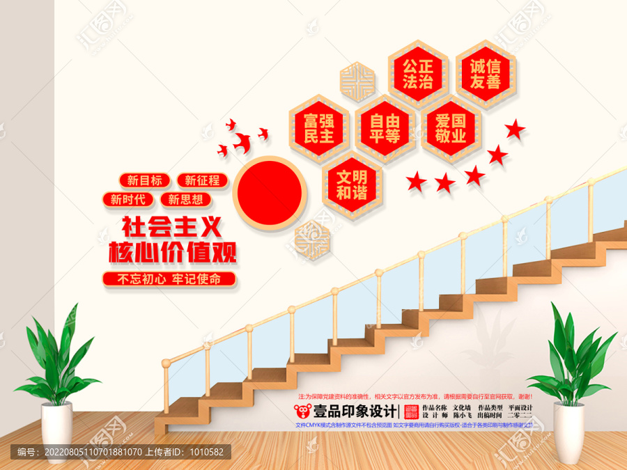 社會主義核心價值觀樓梯文化墻