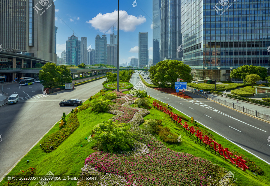 陆家嘴景观花坛