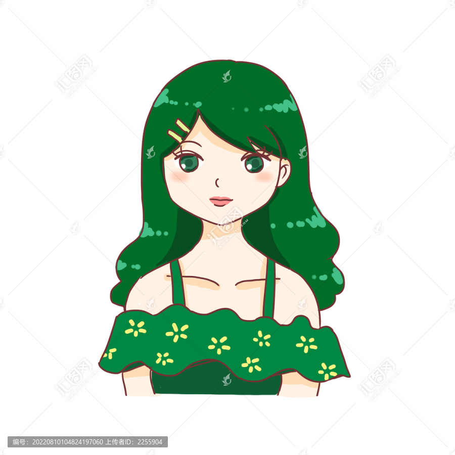 手繪卡通二次元頭像元素