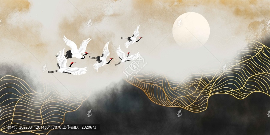 抽象線條壁畫