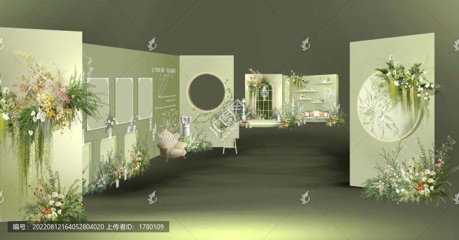 牛油果綠色婚禮效果圖