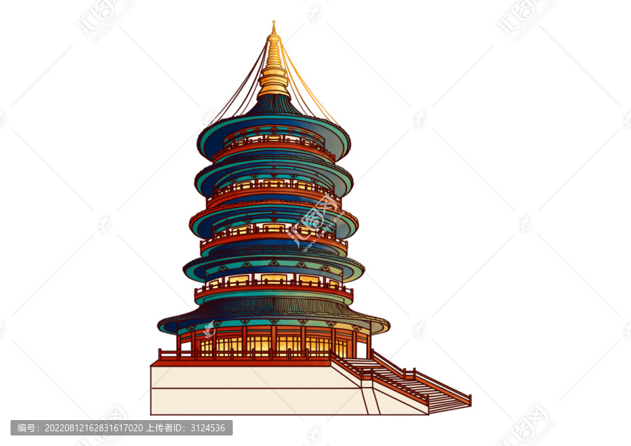 洛陽(yáng)古建筑免摳素材明堂天堂