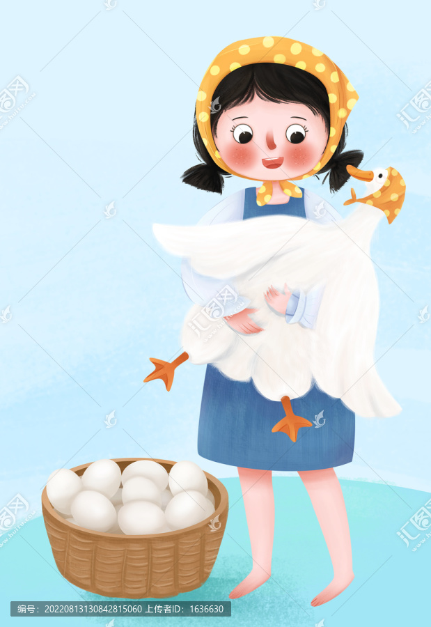 抱著鵝的女孩