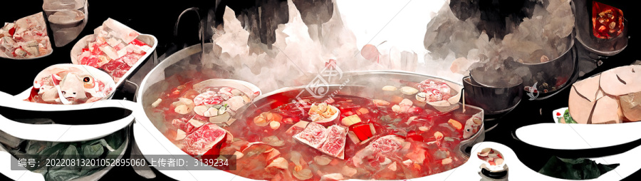 氣氛美食火鍋背景墻