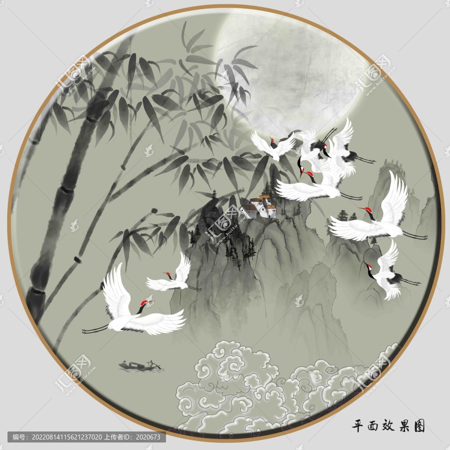 古典竹子山水