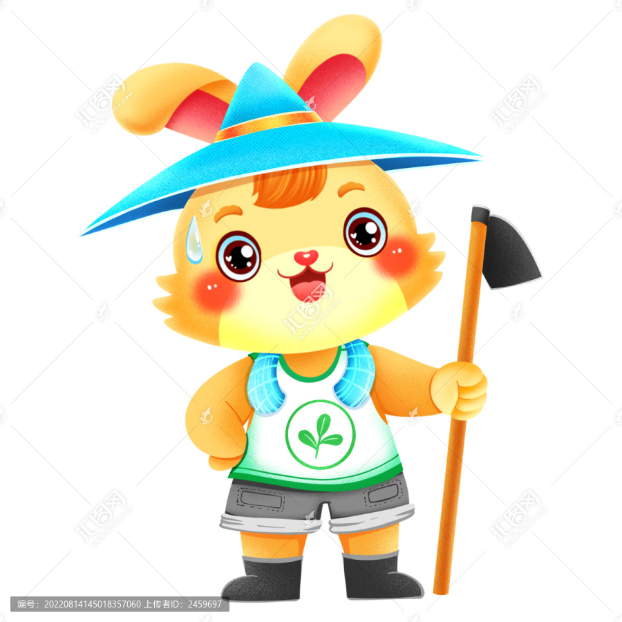 可愛兔年新年卡通勞動兔