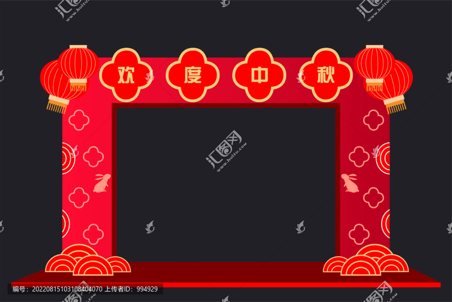 中秋節(jié)拱門(mén)美陳布置背景