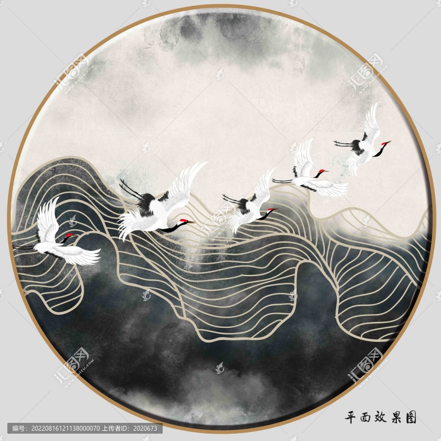 抽象線條壁畫
