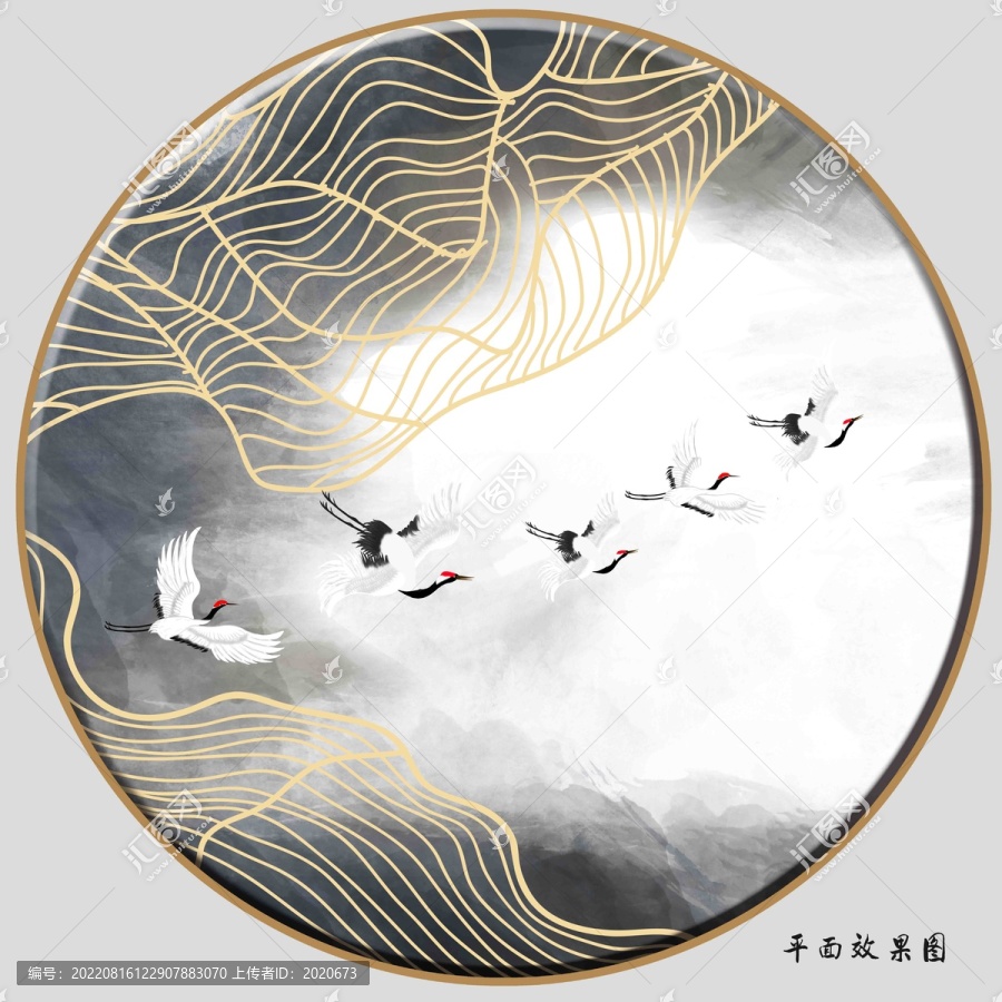 中式線條裝飾畫