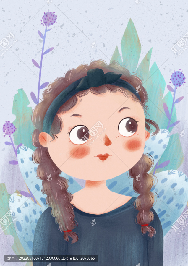 人物頭像插畫女孩