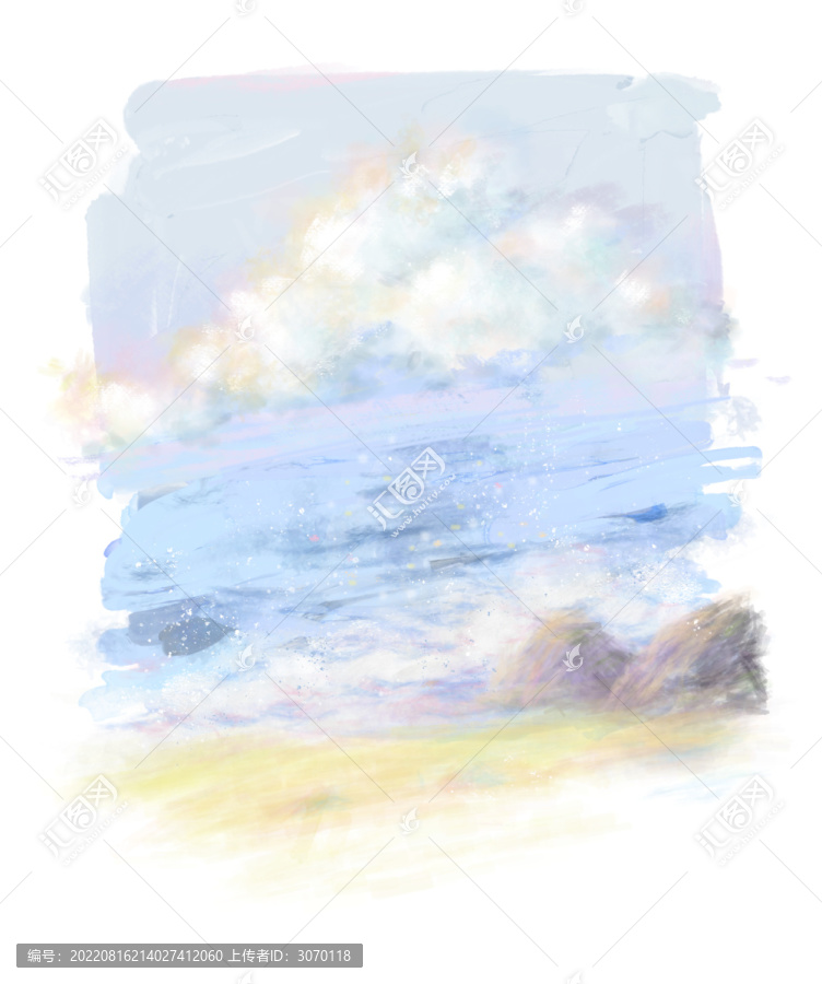 清新海邊夏日風景