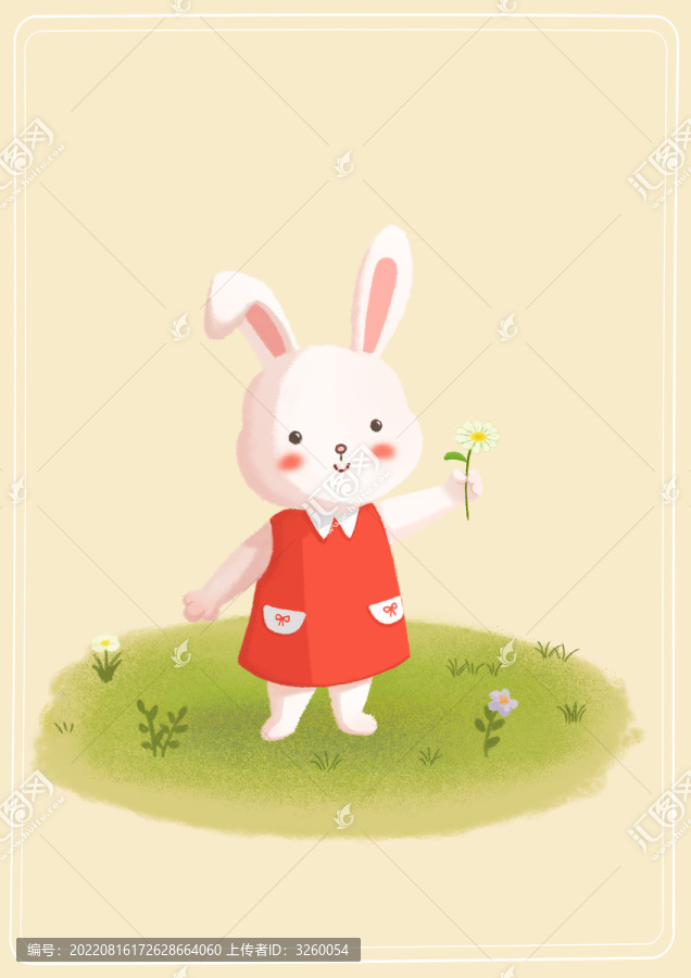 小兔送花
