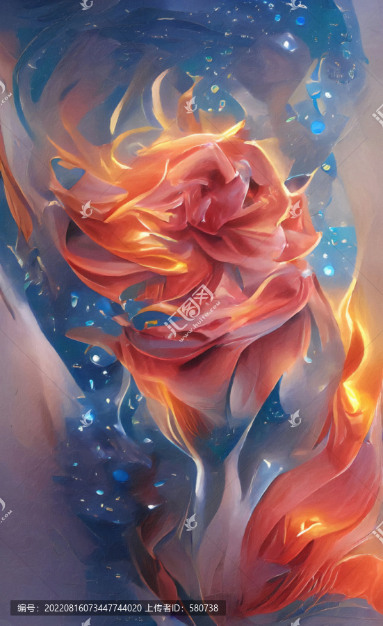 抽象花卉油畫