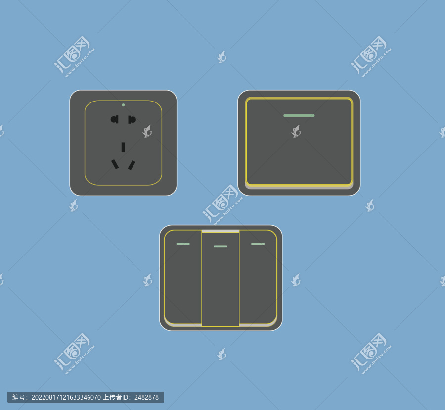 手繪卡通插座開(kāi)關(guān)素材