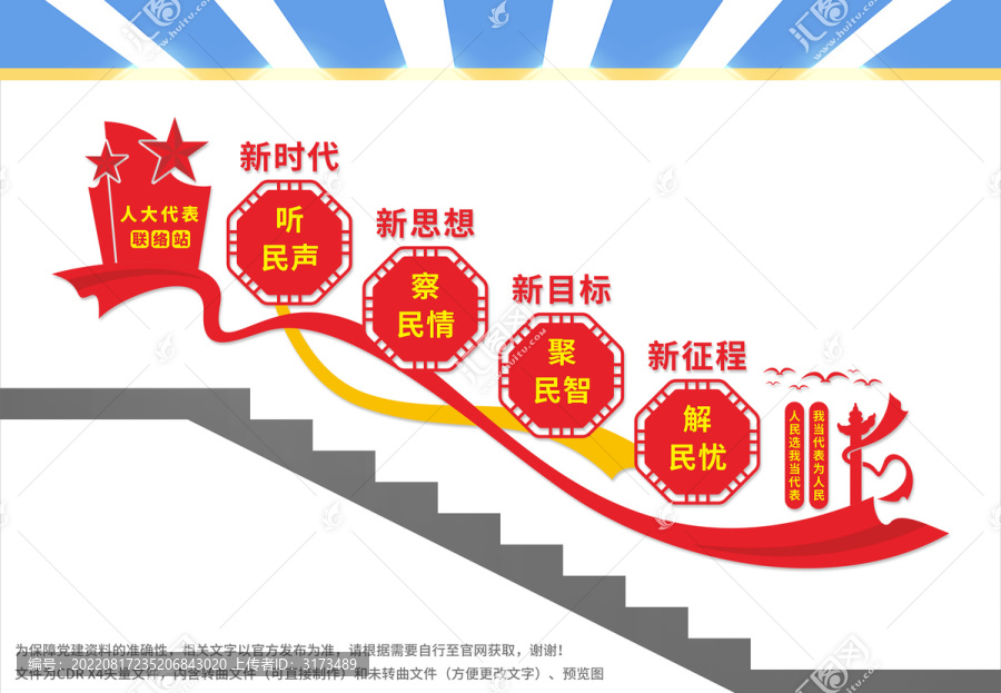 人大代表聯(lián)絡(luò)站樓梯文化墻