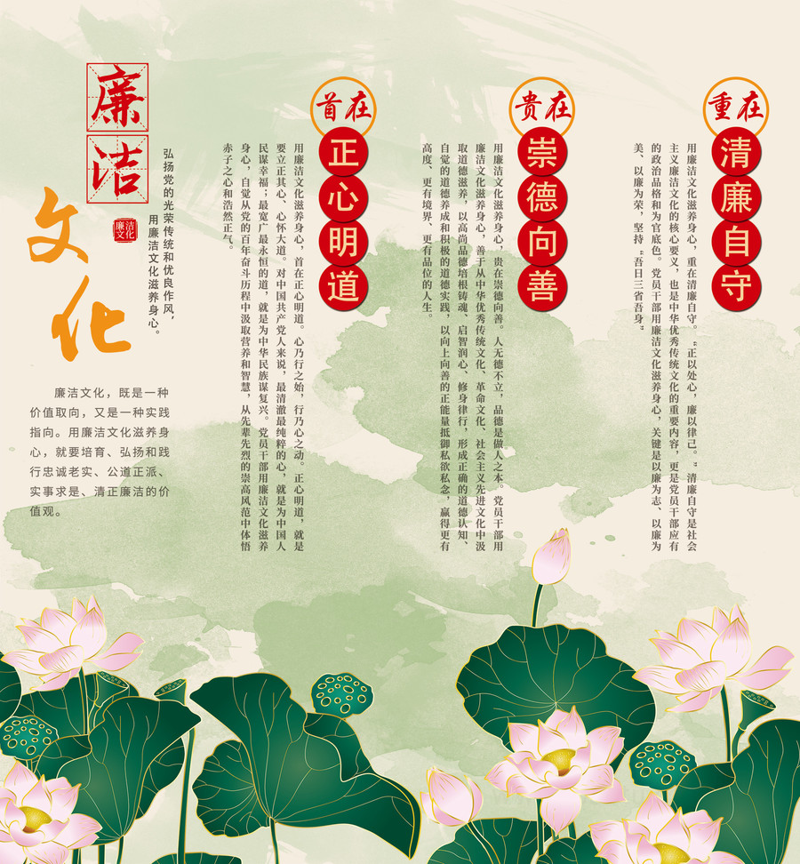 中國風(fēng)黨建廉政展板掛畫