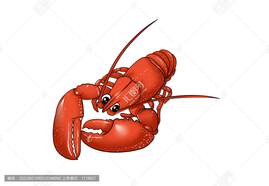 小龍蝦卡通插畫