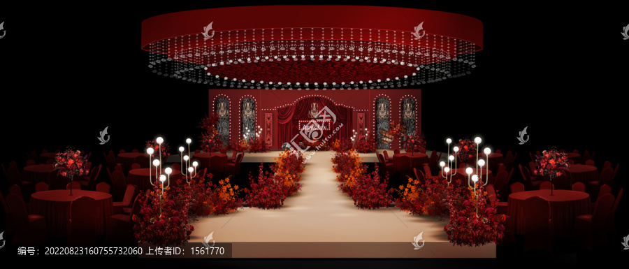 紅色電影風婚禮效果圖