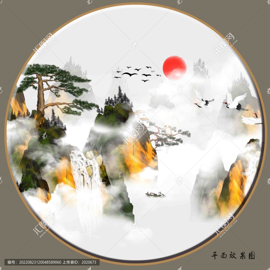 水墨山水裝飾畫