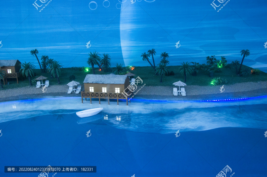 海滩度假区沙盘模型