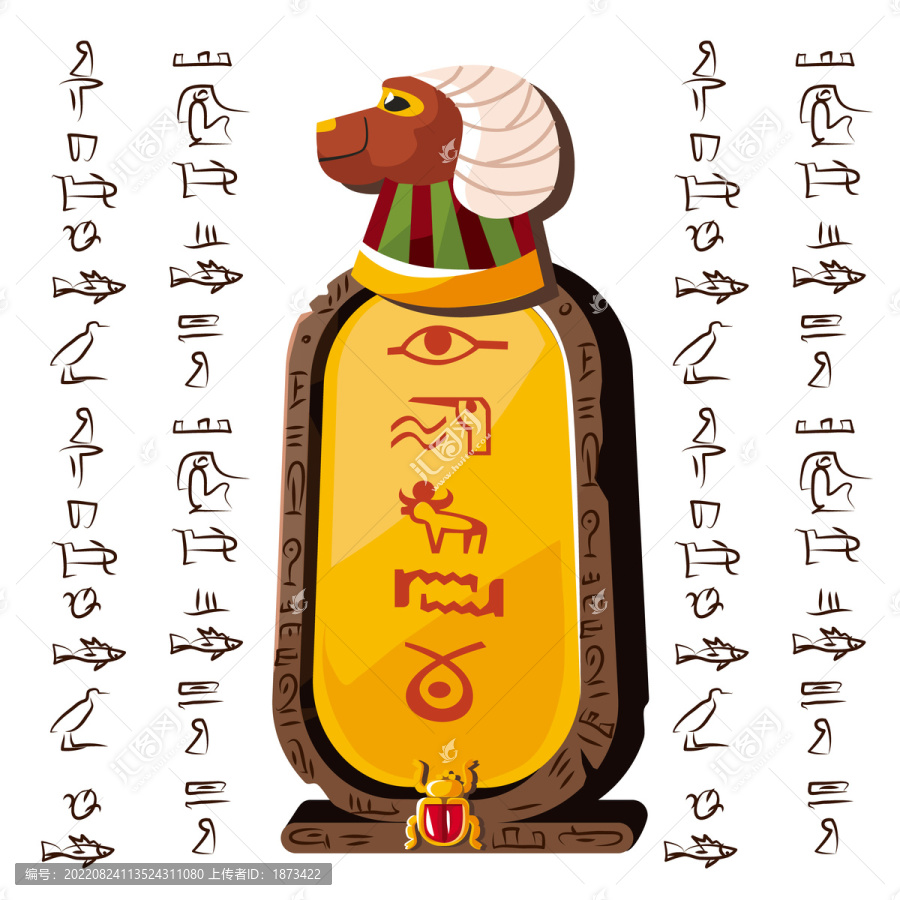 埃及神圣山羊石雕插圖