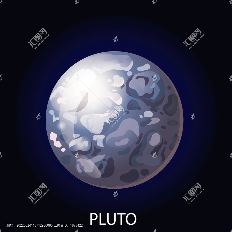 灰藍色冥王星插圖