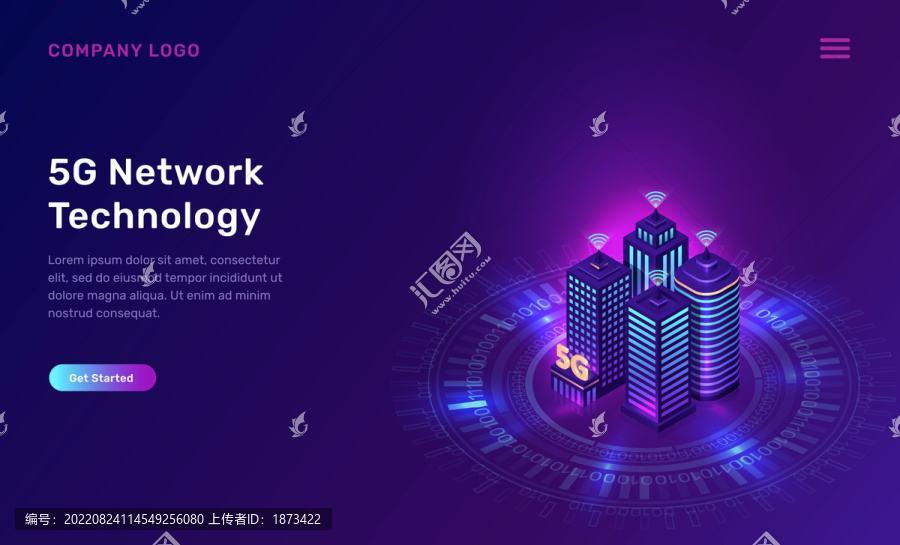 現(xiàn)代5G通訊網(wǎng)頁封面