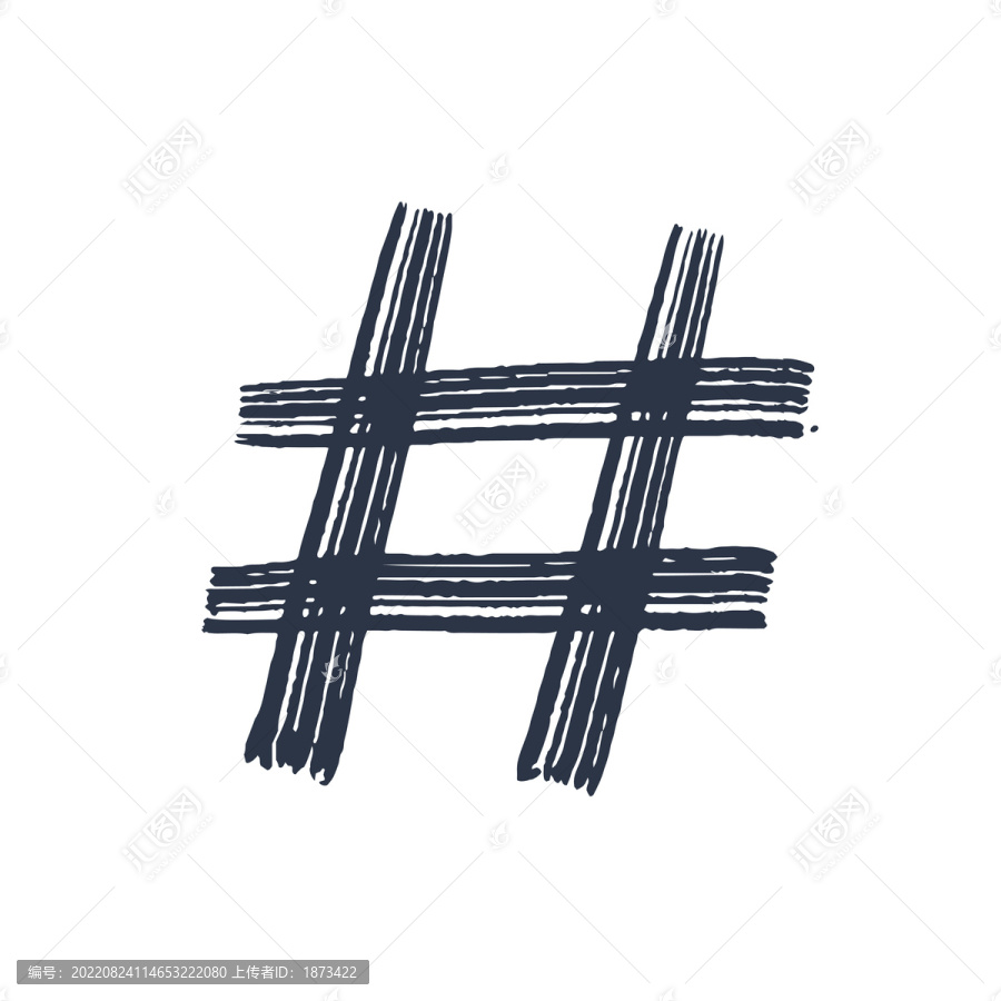 黑色Hashtag筆刷插圖