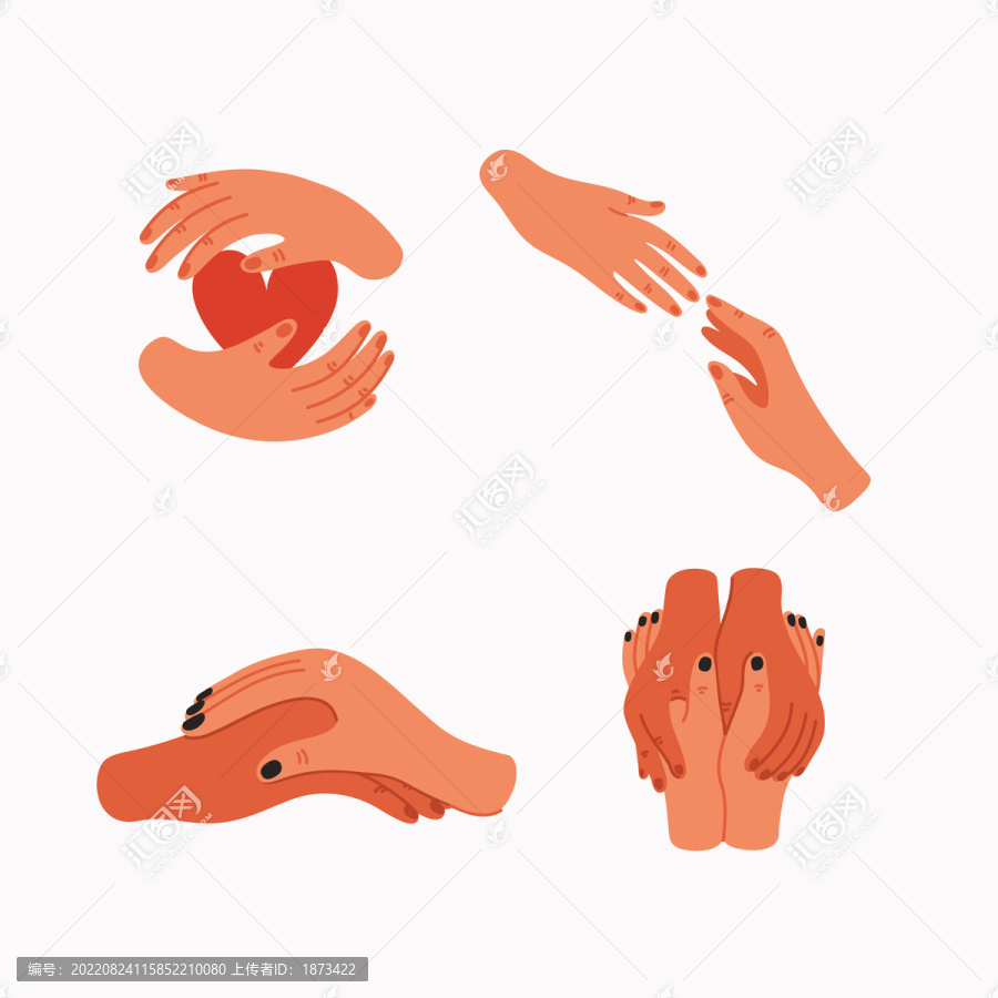 雙手擁抱插圖