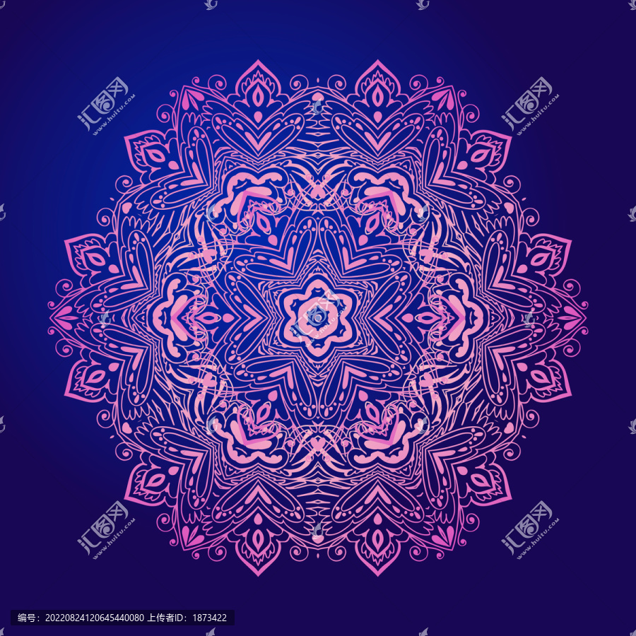 粉紅色曼陀羅插圖