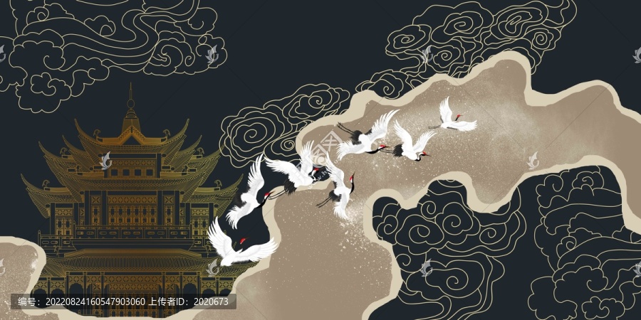 輕奢線條壁畫背景墻