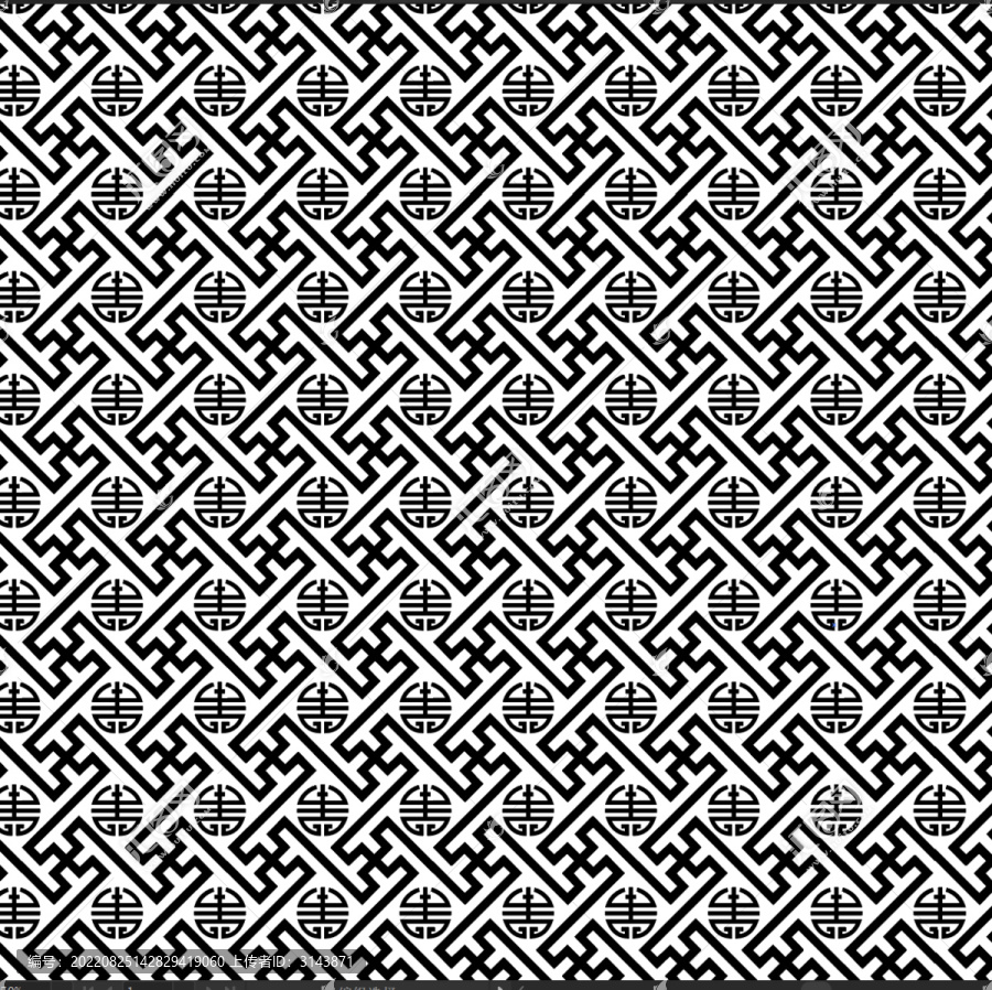 矢量壽字紋