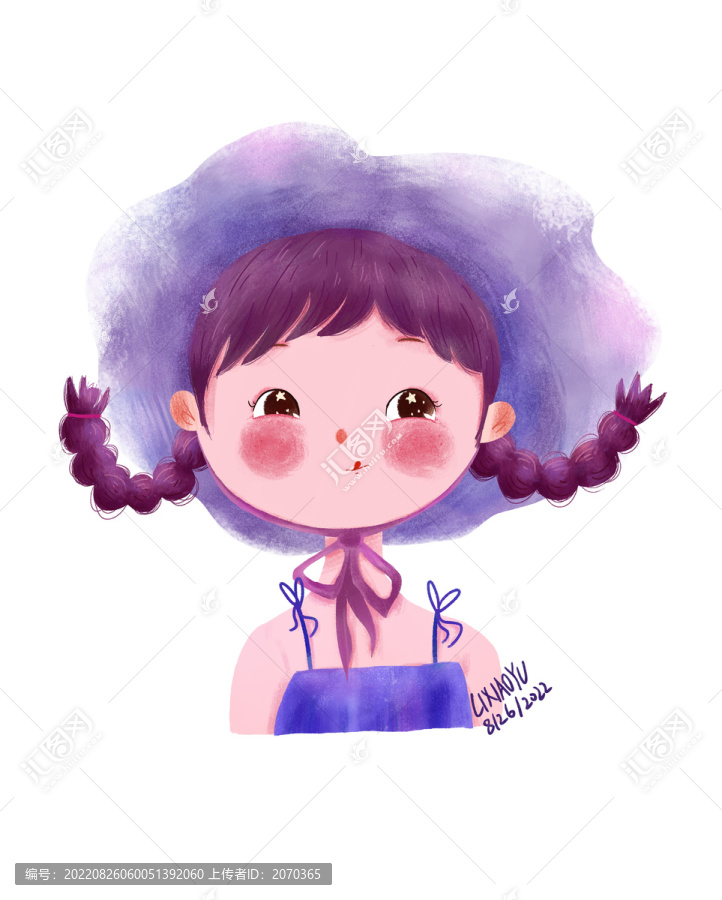 兒童插畫(huà)可愛(ài)女孩頭像人物素材