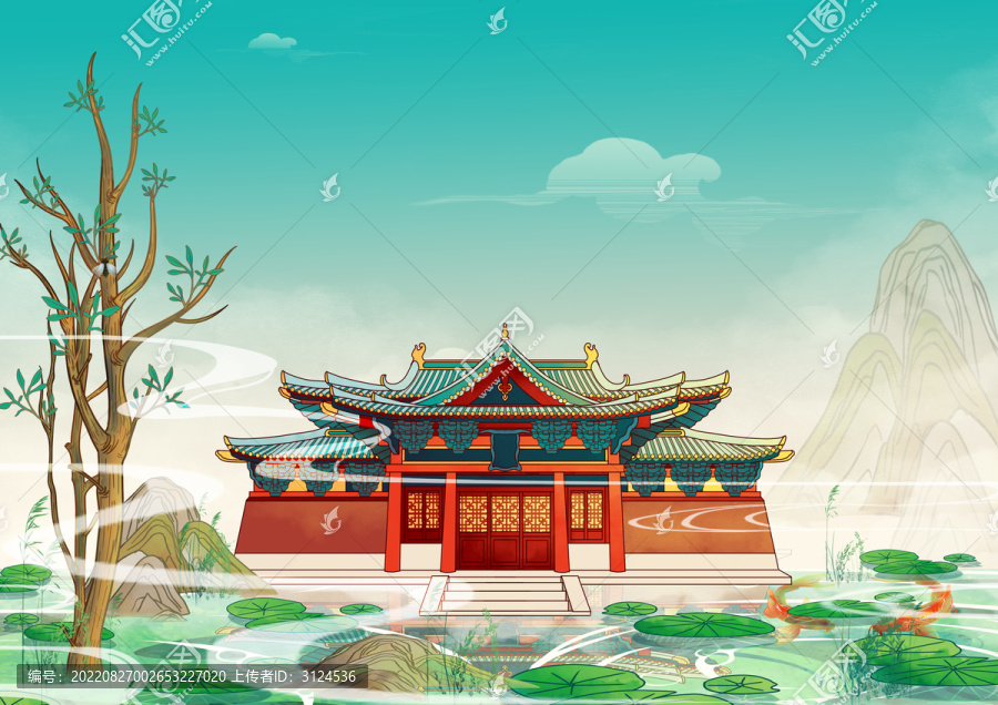 石家莊地標(biāo)古建筑隆興寺橫版