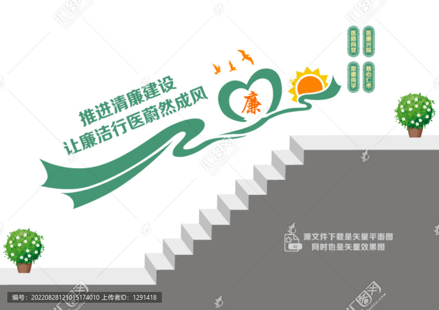 廉潔行醫(yī)樓梯文化