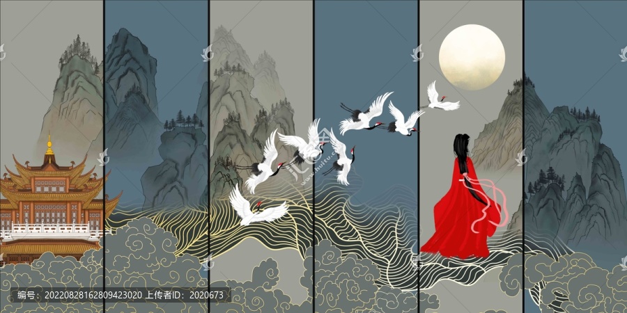 古風(fēng)閣樓山水