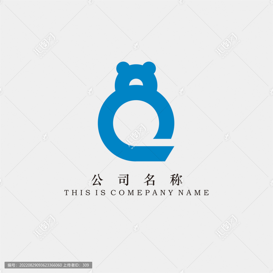 熊標志logo字母Q