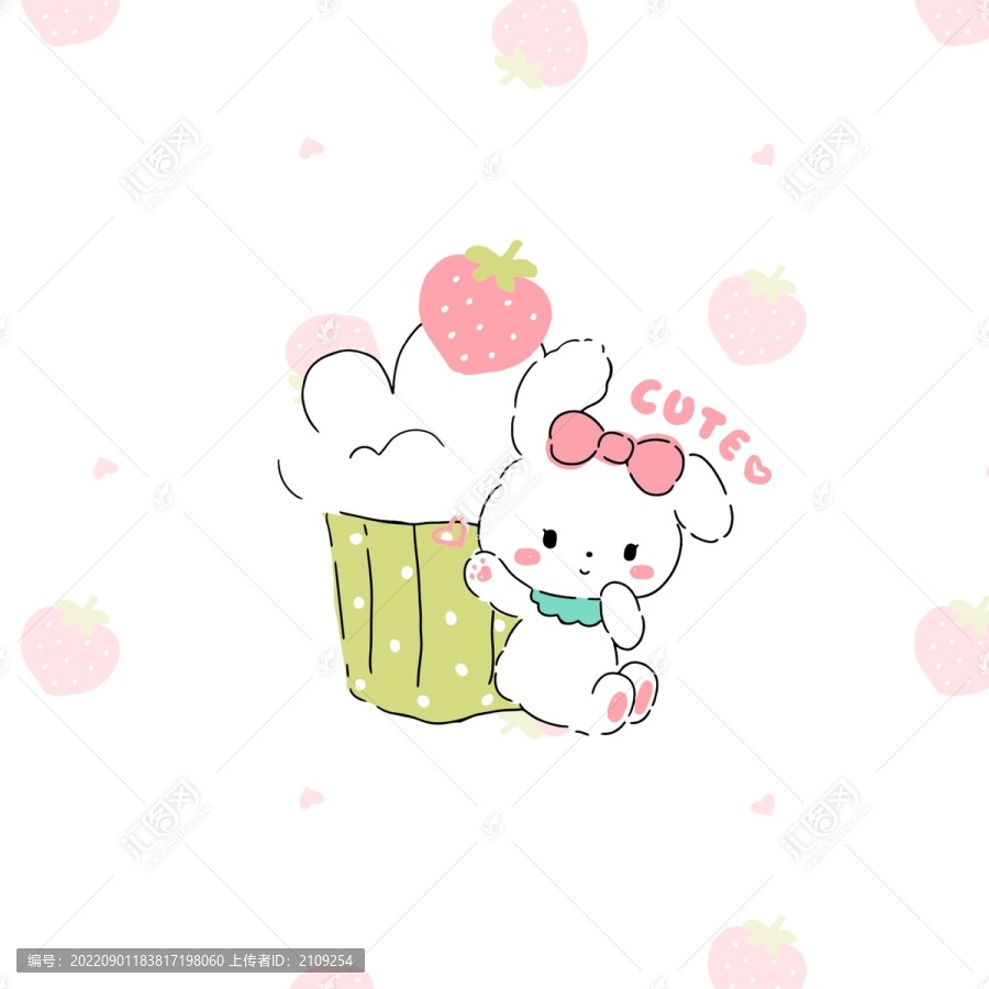 蛋糕兔子卡通圖案