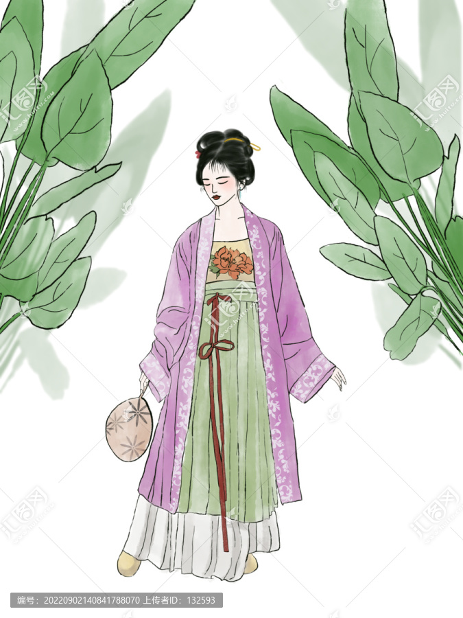 漢服美女插畫