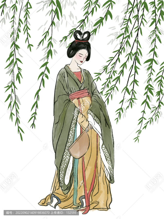 水墨古代美女圖