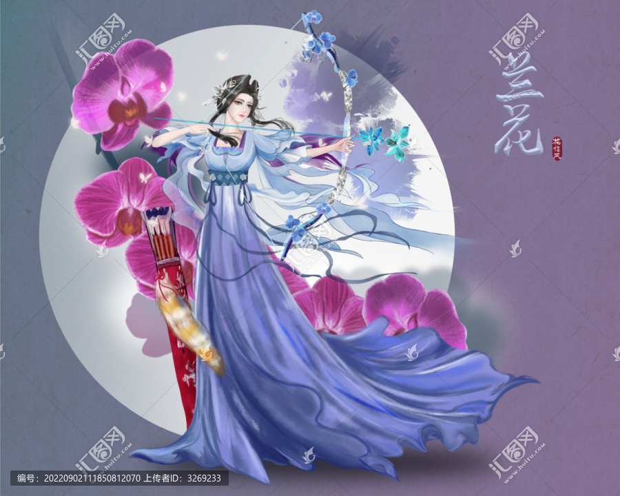 花信风系列之兰花古风美女