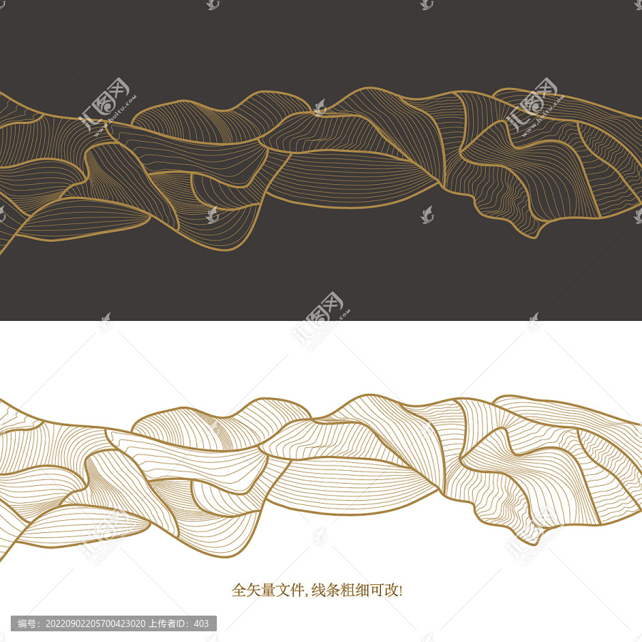 矢量禅意线条装饰画