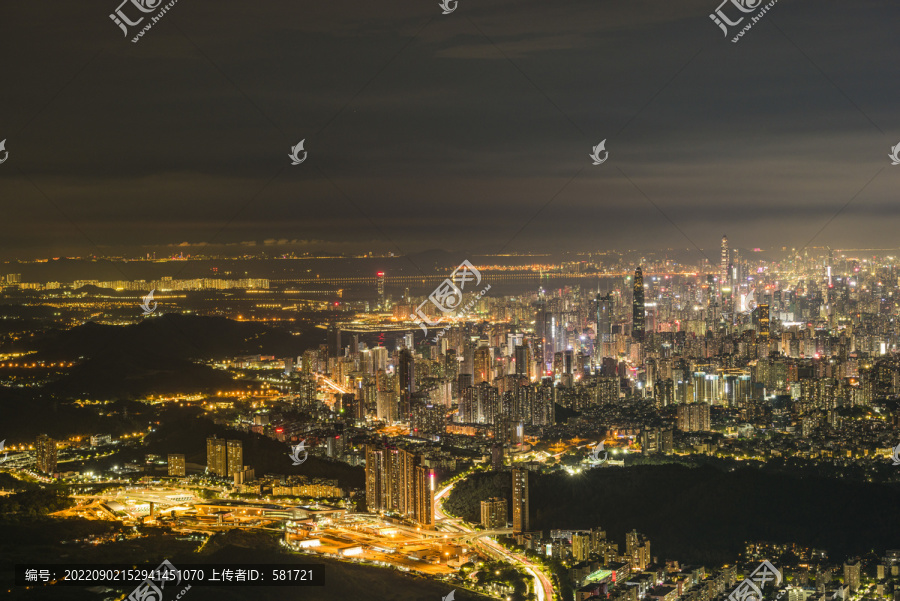 粤港澳大湾区深圳全景夜景